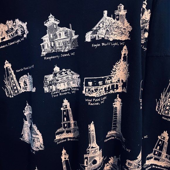 Lighthouse Sweatshirt by Michigan Rag, Men's XL, Pre-owned Excellent Condition. - Picture 3 of 4